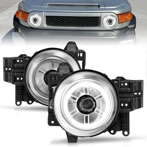 ANZO 111115 2007-2013 fits Toyota Fj Cruiser Projector Headlights w/ Halo Chrome
