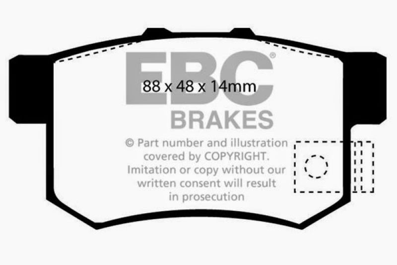 EBC DP2781/2 fits Acura 01-03 CL 3.2 Greenstuff Rear Brake Pads