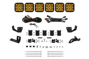 Diode Dynamics DD7819 Prinsu/Sherpa Roof Racks SS5 6-Pod CrossLink Mounting Kit - Sport Yellow Driving