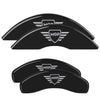 MGP 36025SMGPBK 4 Caliper Covers Engraved Front & Rear Black Finish Silver Char