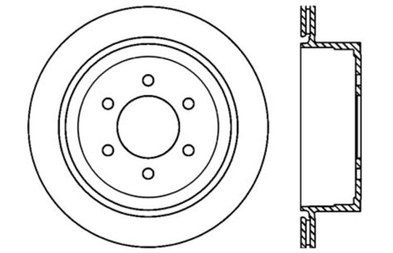 Stoptech 128.65102R 04-09 Ford F150 2WD / 04-09 F150 4WD Drilled Right Rear Rotor
