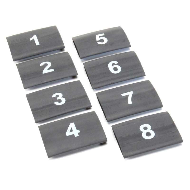 DEI  10849 Wire Markers 8pc Set Numbered 1-8 - Black