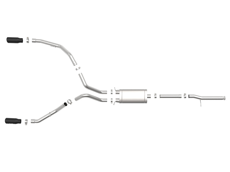 AFE 49-44111-B  GT Series 3 IN 409 SS Cat-Back Exhaust System w/ Black Tip fits