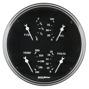 AutoMeter 1710 Auto Meter Gauge Quad 5in 240E-33F Elec Old Tyme Black