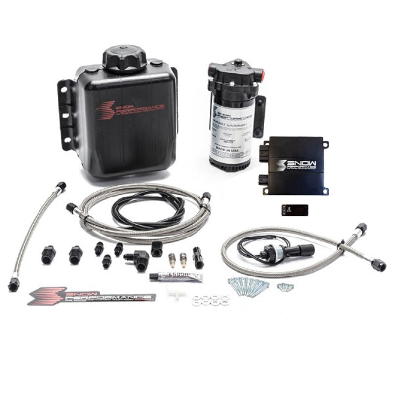 Snow Performance SNO-20010-BRD Stg 2 Boost Cooler Prog. Engine Mount Water Injection Kit (SS Braid Line & 4AN)