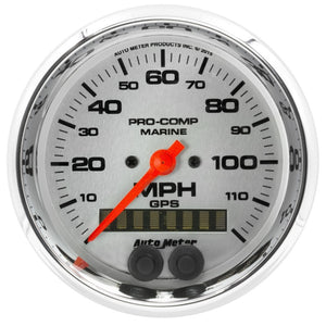 AutoMeter 200637-35 Autometer Marine Chrome Ultra-Lite 3-3/8in 120MPH GPS Speedometer Gauge