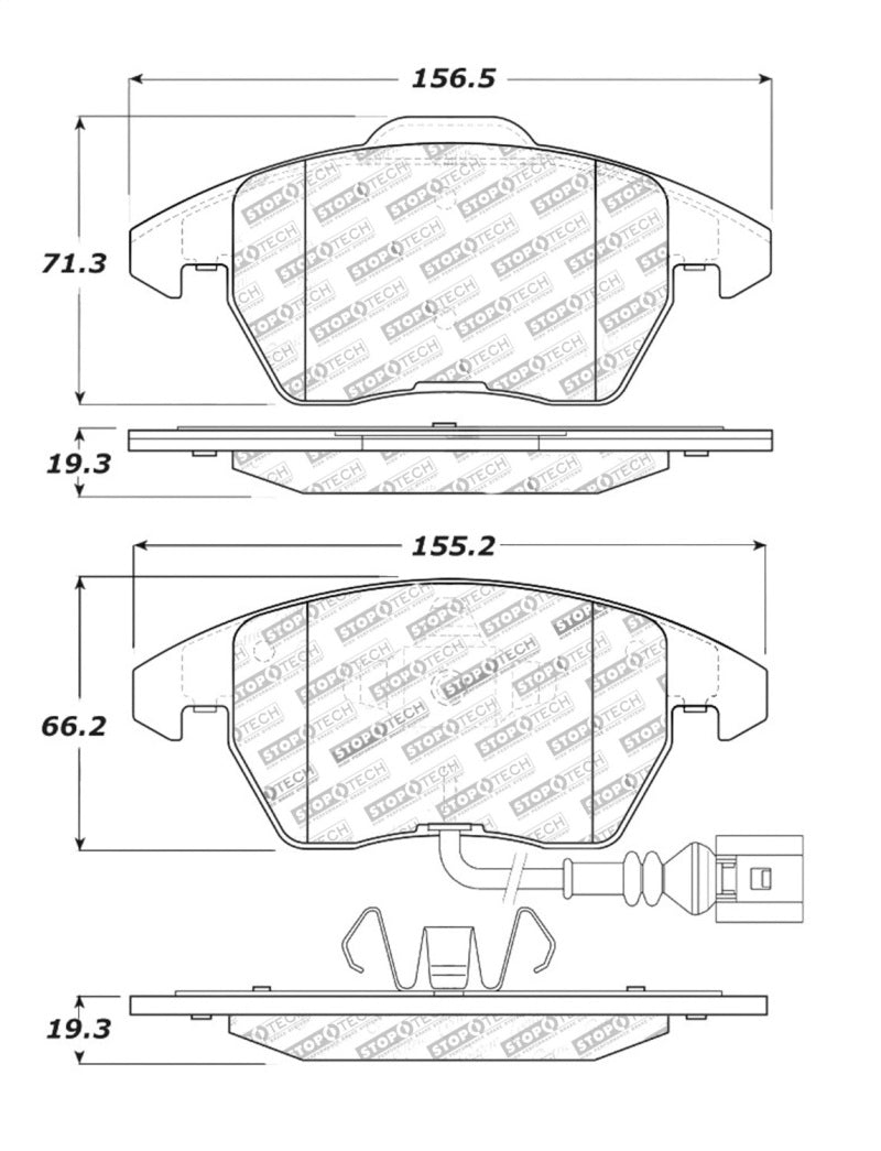 Stoptech 309.1107 Performance 06-10 fits Audi A3 / 08-10 Audi TT / 06-09 VW GTI / 05-10 Jetta Front Brake Pads