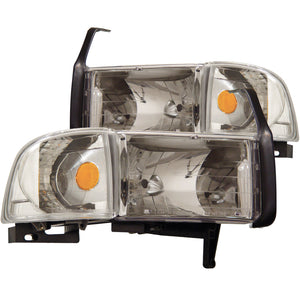 ANZO 111068 1994-2001 fits Dodge Ram Crystal Headlights Chrome