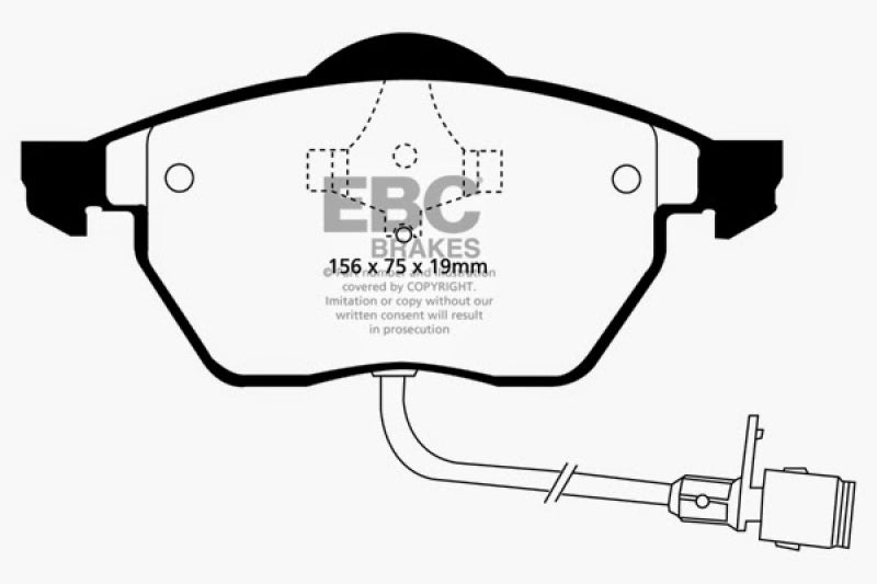 EBC DP2836 fits Audi 97-99 A8 Quattro 4.2 (4 Pad Set) Greenstuff Front Brake Pads