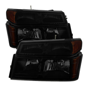 9032134 Xtune fits Chevy 04-12 Colorado OEM Headlights w/ Bumper Lights Black