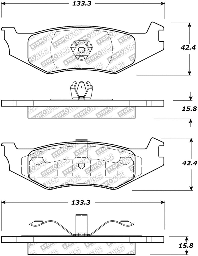 Stoptech 305.0512 Street Select Brake Pads - Rear