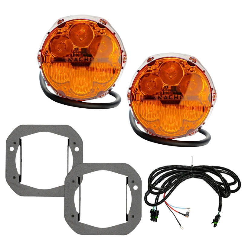 Nacho Offroad Technology V3JW1KASO Nacho Lighting fits Jeep JL/JT Nacho SAE Only Plug N Play Fog Light Kit (Bumper Kit) - Amber