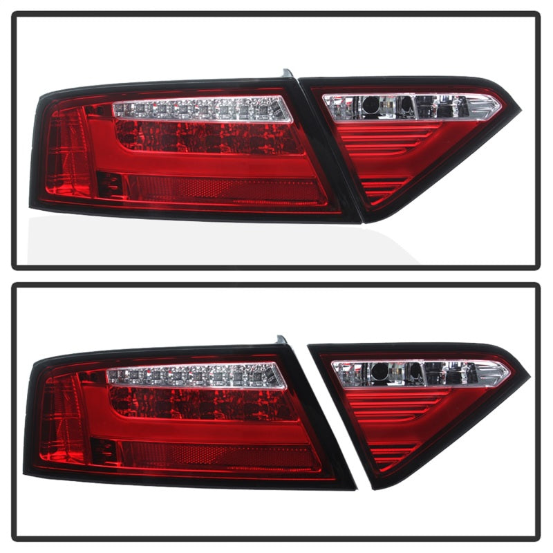 Spyder 5083258 fits Audi 08-12 A5 LED Tail Lights - Red Clear ALT-YD-AA508V2-LE