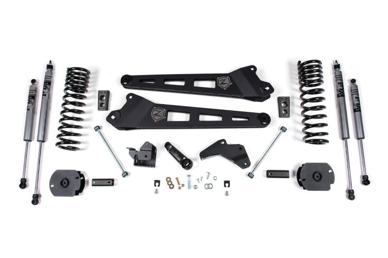 Zone Offroad ZOND63F 14-18 Ram 2500 4in Replacement Radius Arm Lift Kit w/ Fox 2.0 Adv. Shocks