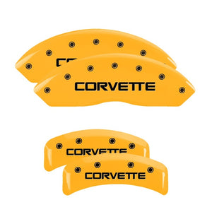 MGP 13013SCV4YL 4 Caliper Covers Engraved F & R C4/fits Corvette Yellow Finish B