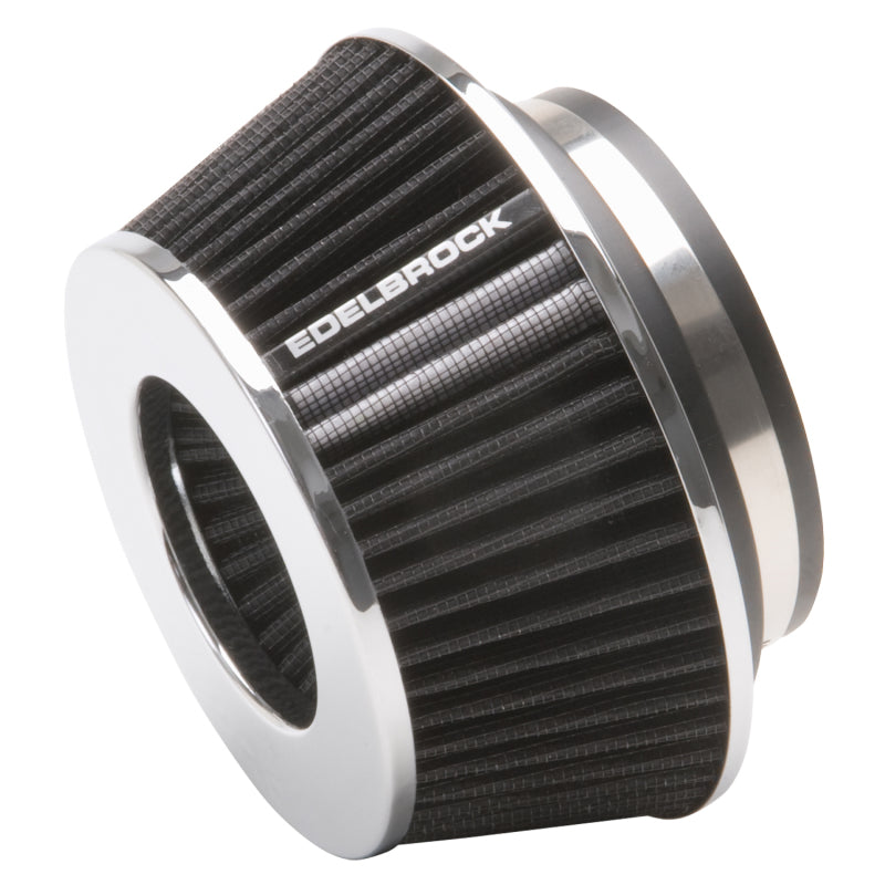 Edelbrock 43610 Air Filter Pro-Flo Series Conical 3 7In Tall Black/Chrome