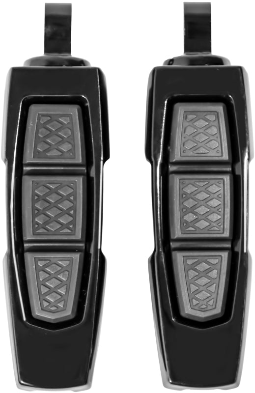 Kuryakyn 10030-2 Kuryakyn Enygma Pegs With Adapter- Gloss Black