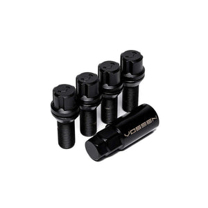 Vossen LUG-BL1425-28-BC 28mm Lock Bolt - 14x1.25 - 17mm Hex - Cone Seat - Blk (Set of 4)