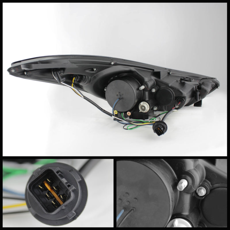 SPYDER 5073662 fits Hyundai Elantra Projector Headlights LED Halo DRL Blk
