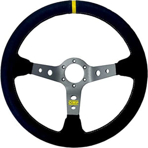 OMP OD0-1954-071 Corsica Steering Wheel/3 Black Dish Spokes/ - Small Suede (Black)