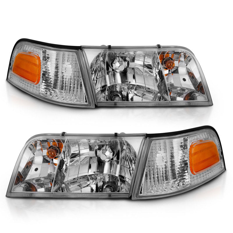 ANZO 121556 1905 fits Ford 98-20 Crown Victoria Crystal Headlight Chrome With Bumper Light (OE)