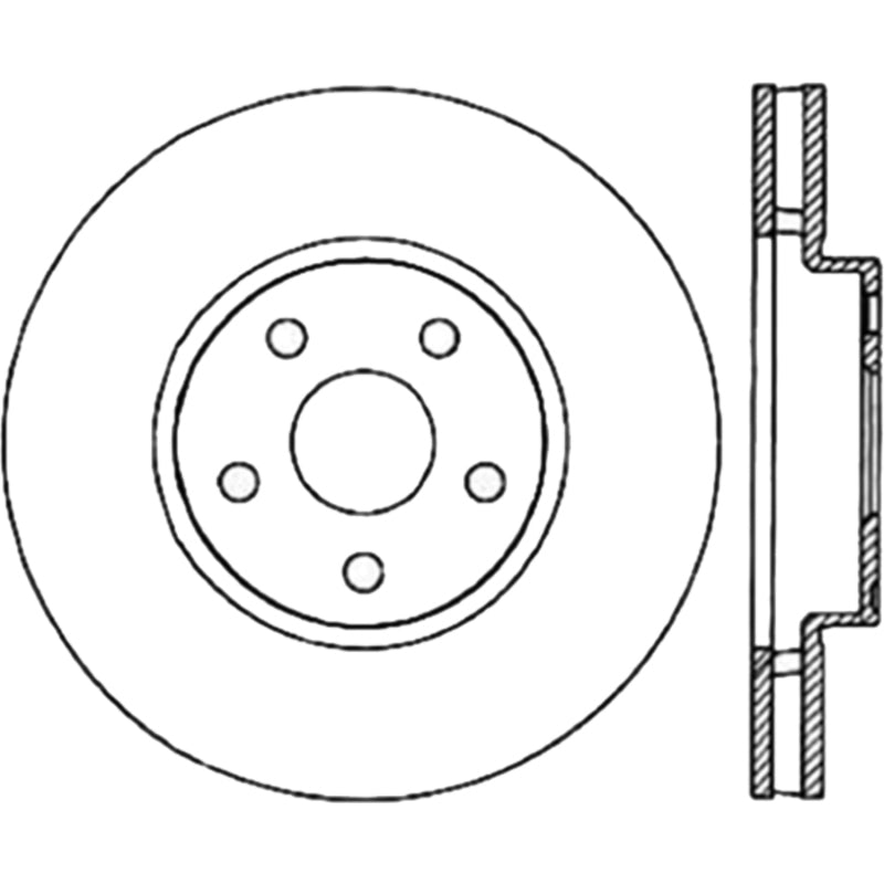 Stoptech 126.44095CSR Sport Slotted (CRYO) 92-95 Toyota MR2 Front Right Slotted Rotor