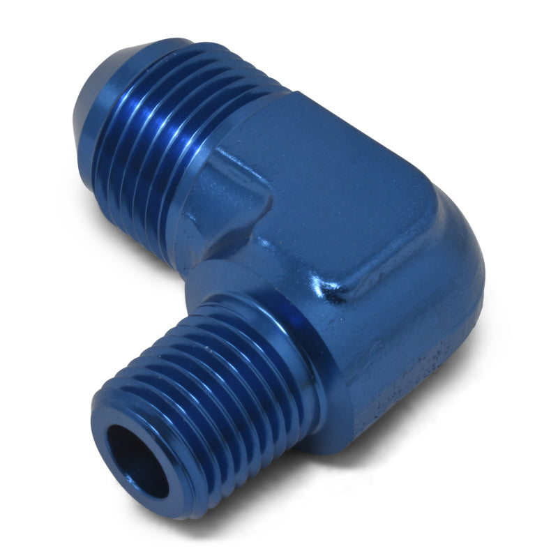 Russell 660810 Performance -4 AN to 1/4in NPT 90 Degree Flare to Pipe Adapter (Blue)