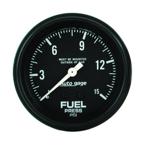AutoMeter 2311 AutoMeter Gauge Fuel Pressure 2-5/8in. 0-15PSI Mechanical Black Autogage