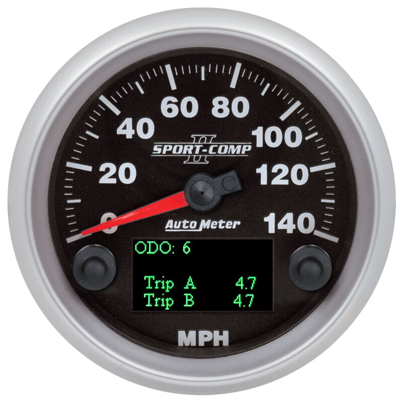 AutoMeter 880828 Autometer Sport-Comp II 3-3/8in 140MPH SPN 84 Speedometer