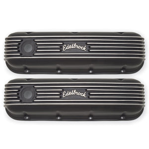Edelbrock 41853 Valve Cover Classic Series fits Chevrolet 1965 and Later 396-502 V8 Black