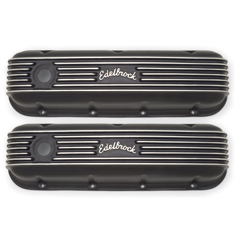 Edelbrock 41853 Valve Cover Classic Series fits Chevrolet 1965 and Later 396-502 V8 Black