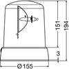 Hella 8061111 KL 7000 Series 24V Amber Fixed Rotating Beacon