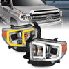 ANZO 111415 fits Toyota 14-17 Tundra Plank Style Projector Headlights Chrome w/ Amber