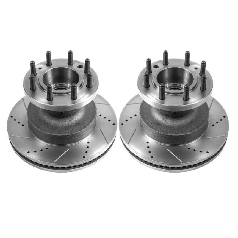 PowerStop fits Ford 21-22 E-450 Super Duty Front Drilled & Slotted Rotor - Pair