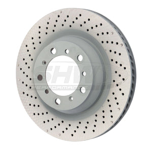 SHW Performance PRL39823 SHW 2016 fits Porsche Boxster Spyder w/o Ceramic Brakes Left Rear Drilled MB Brake Rotor (98135240300)