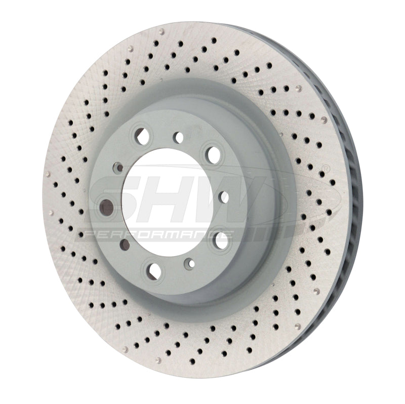 SHW Performance PRL39823 SHW 2016 fits Porsche Boxster Spyder w/o Ceramic Brakes Left Rear Drilled MB Brake Rotor (98135240300)