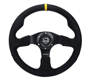 NRG RST-012SA-Y RST-012SA-Y Reinforced Steering Wheel Alcantara w/ Yellow