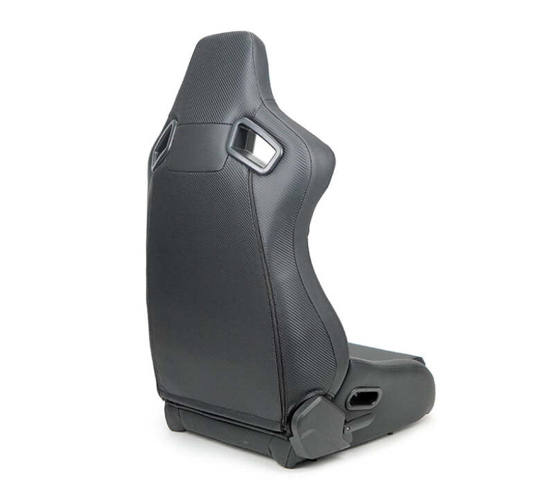 NRG RSC-750BK RSC-750BK/BK L/R Omega Reclinable Racing Seat Black with Black