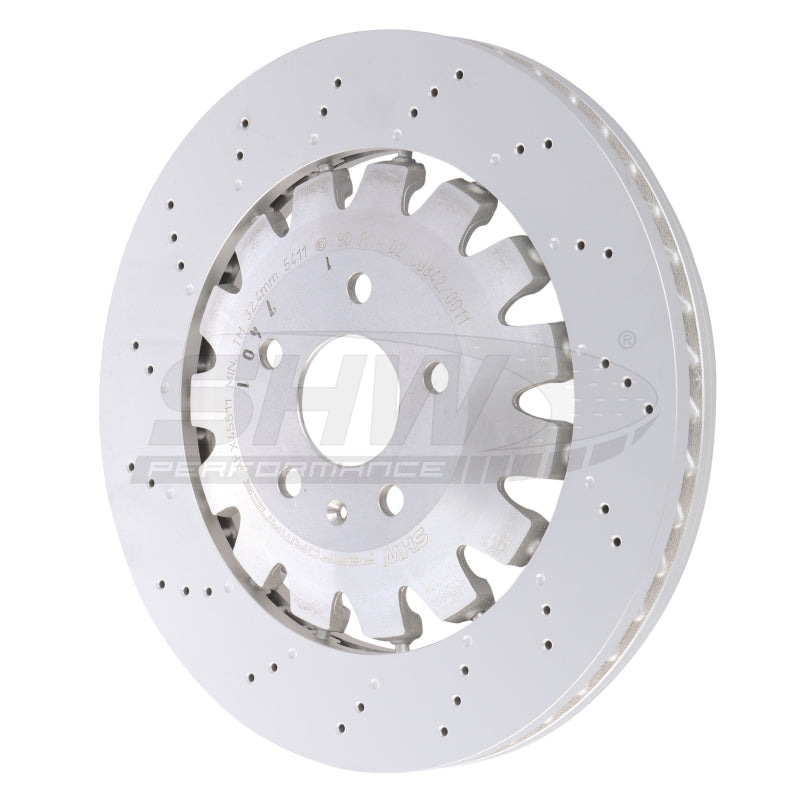 SHW Performance AFX45511 SHW 18-21 fits Audi TT Quattro 2.0L Front Drilled-Dimpled Lightweight Brake Rotor (8S0615301L)