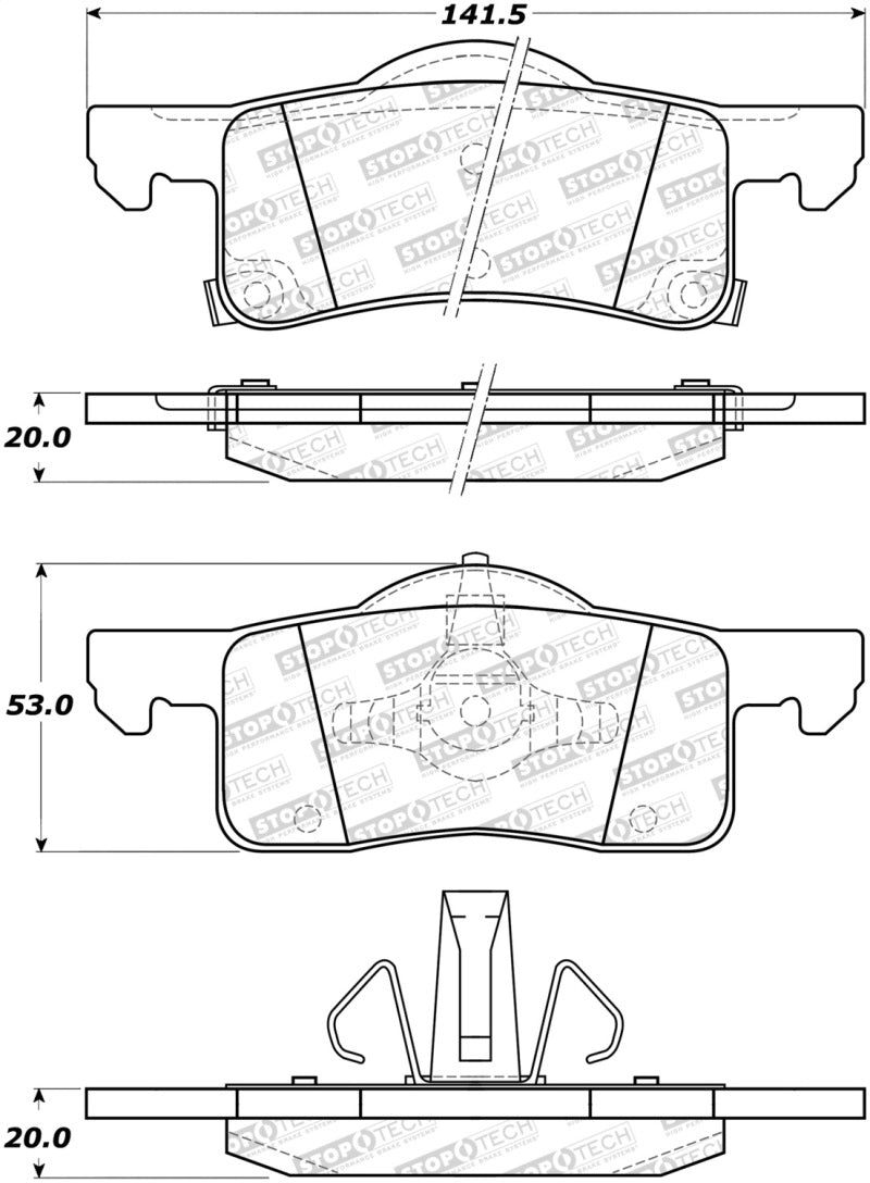 StopTech 308.0935 Street Brake Pads
