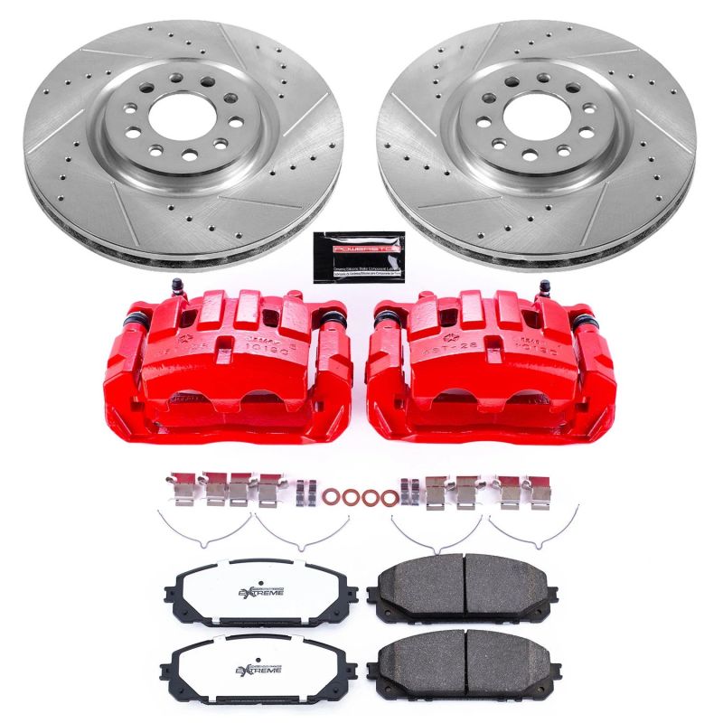 Power Stop KC7414-36 17-21 fits Jeep Cherokee Front Z36 Truck & Tow Kit w/Cals
