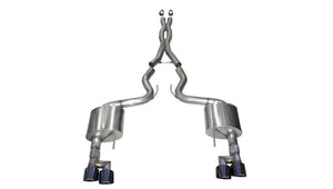 CORSA Performance 21042BLK Corsa 18-23 fits Ford Mustang 5.0L V8 3in Sport Cat-Back Dual Rear Exit w/ 4in Black PVD Pro-Series Tips