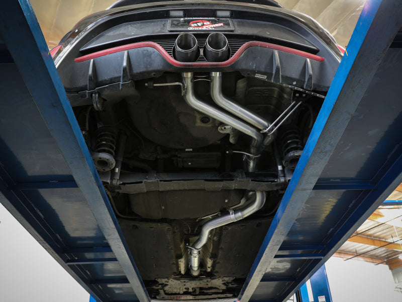 AFE 49-37018-L  2-1/2in to 3in SS-304 Cat-Back Exhaust w/ Blue Flame Tips 13-17