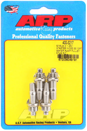 ARP 400-3217 5/16-24 x 1.450 Starter Nose SS 12Pt Water Pump Pulley Stud Kit