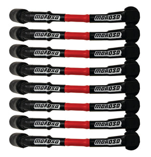 Moroso 52532 9.75in Long Coil On Plug Sleeved Ultra Spark Plug Wire Set - Red