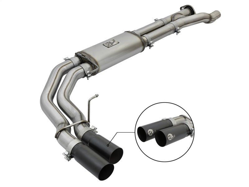 AFE 49-43091-B Rebel Series 3in 409 SS Cat Back Exhaust w/ Black Tips 17 fits F