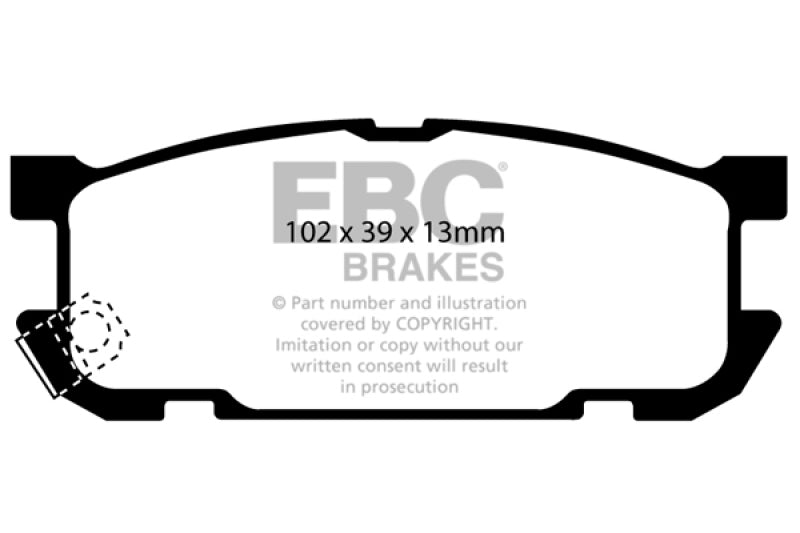 EBC DP21453 fits Mazda 01-03 Miata MX5 1.8 (Sports Suspension) Greenstuff Rear Brake Pads