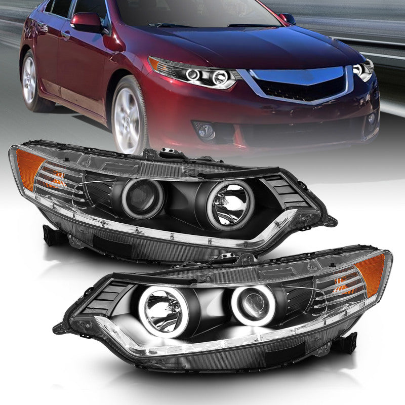 ANZO 121393 2012 fits Acura 09-20 Tsx Projector Headlights w/ Halo Black (CCFL) (HID Compatible)