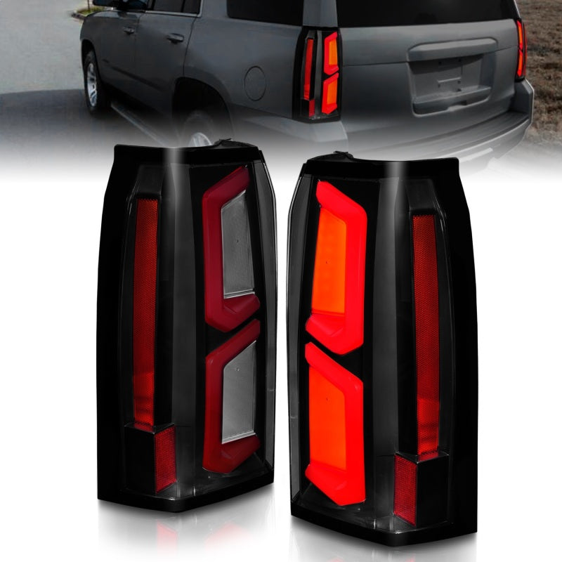 ANZO 311375 2020 fits Chevrolet 15-20 Tahoe LED Tail Lights w/ Light Bar Black Housing Somke Lens