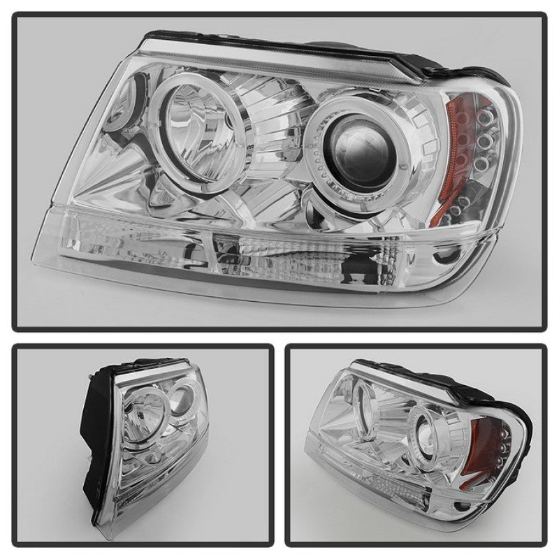 Spyder 5011152 fits Jeep 99-04 Grand Cherokee Projector Headlights LED Halo LED